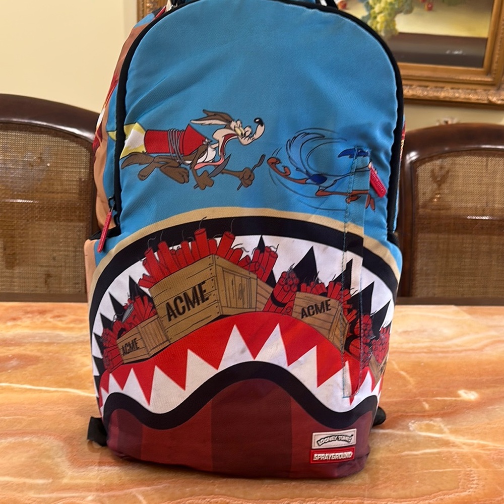 ACME Blue and Red Shark Mouth Backpack